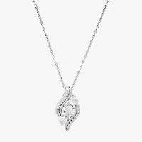 Diamonart Womens White Cubic Zirconia Sterling Silver 18 Inch Pendant Necklace