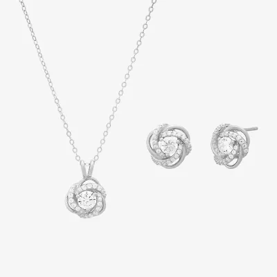 Diamonart Womens 1 1/3 CT. T.W. Cubic Zirconia 14K Gold Over Silver 2-pc. Jewelry Set