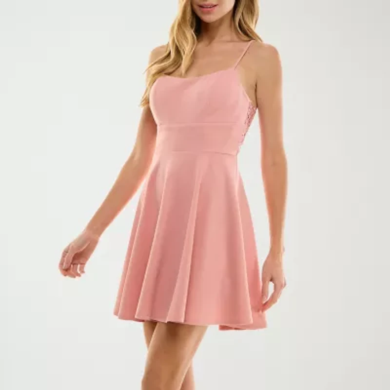 City Triangle Womens Juniors Fit + Flare Dress