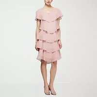 S. L. Fashions Womens Short Sleeve Shift Dress