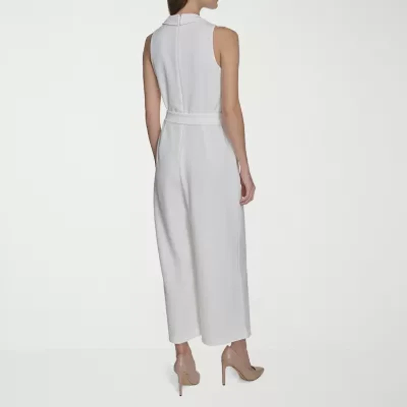 Marc New York Womens Sleeveless Belted Jumpsuit