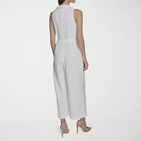 Marc New York Womens Sleeveless Belted Jumpsuit