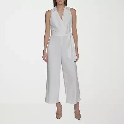 Marc New York Womens Sleeveless Belted Jumpsuit