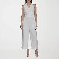 Marc New York Womens Sleeveless Belted Jumpsuit