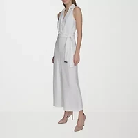 Marc New York Womens Sleeveless Belted Jumpsuit