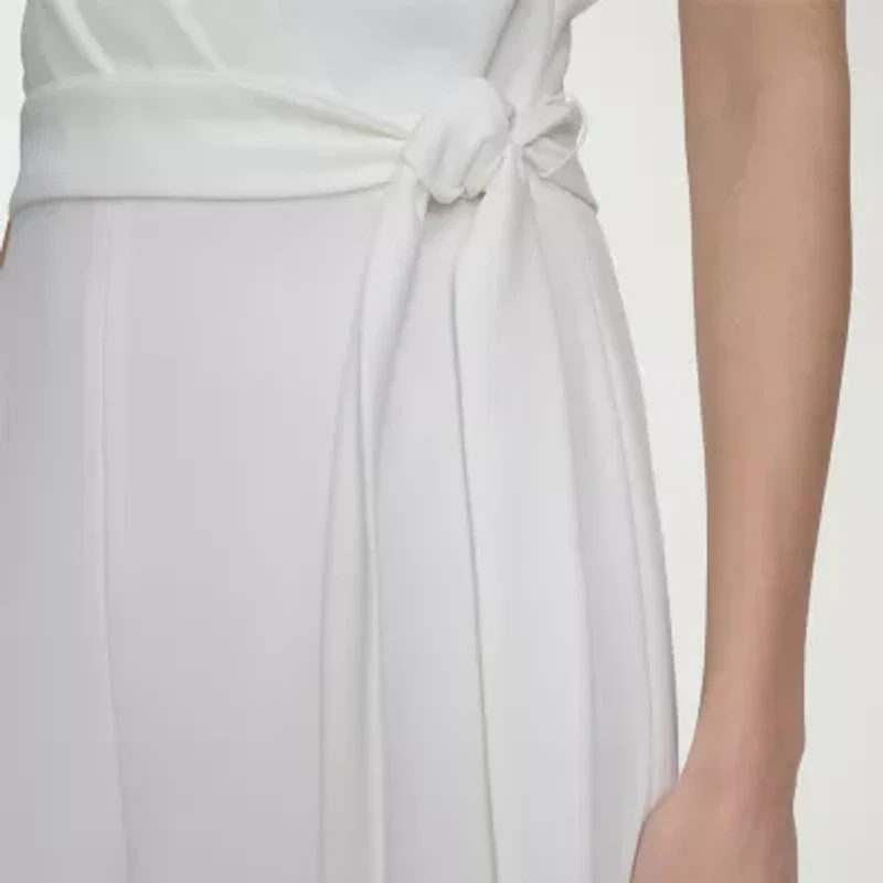 Marc New York Womens Sleeveless Belted Jumpsuit