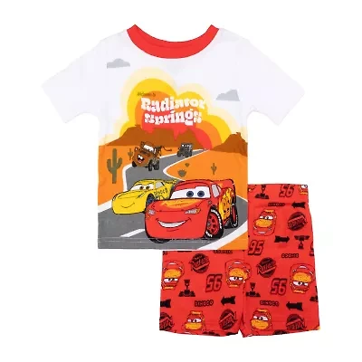 Disney Collection Toddler Boys Cars Crew Neck Short Sleeve 2-pc. Pajama Sets