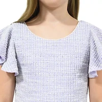 Lilt Big Kid Girls Short Sleeve Flutter A-Line Dress