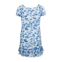 Speechless Big Kid Girls Short Sleeve Cap Casual Floral Bodycon Dress