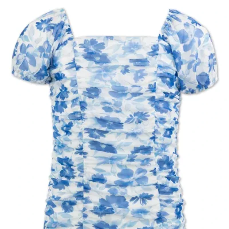 Speechless Big Kid Girls Short Sleeve Cap Casual Floral Bodycon Dress