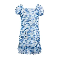 Speechless Big Kid Girls Short Sleeve Cap Casual Floral Bodycon Dress