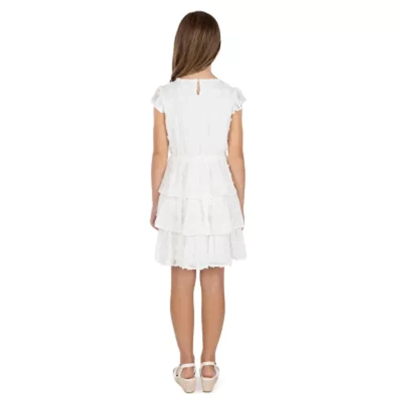 Speechless Big Kid Girls Short Sleeve Ruffled A-Line Dress
