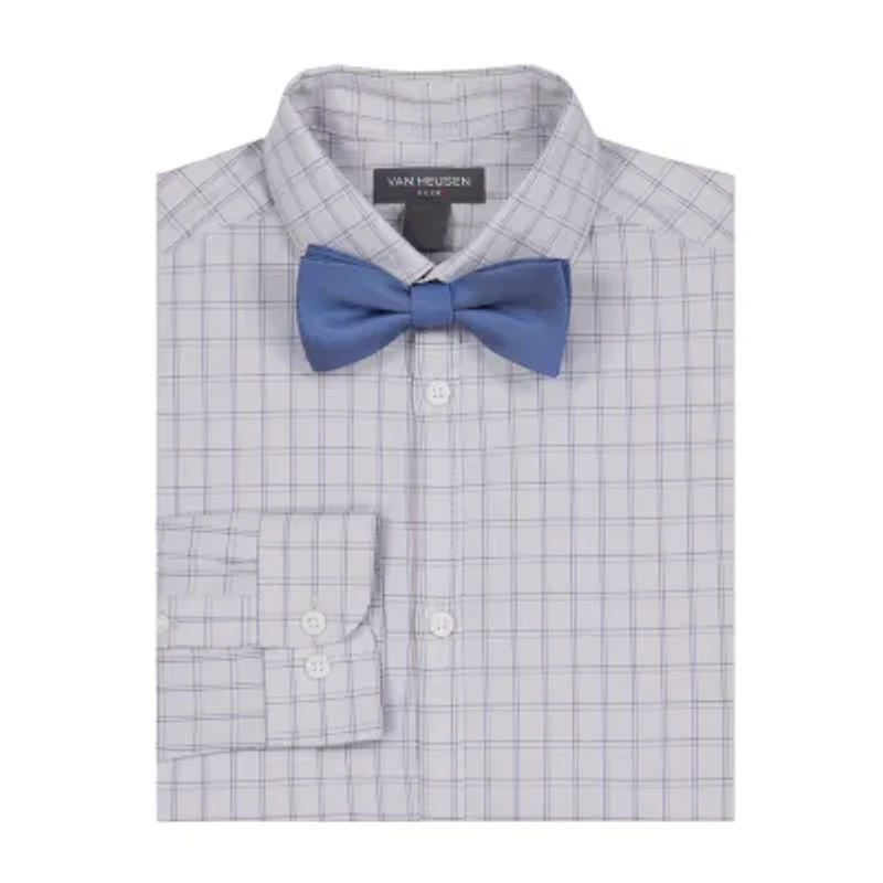 Van Heusen Little & Big Kid Boys Stretch Fabric Long Sleeve Point Collar Shirt + Tie Set