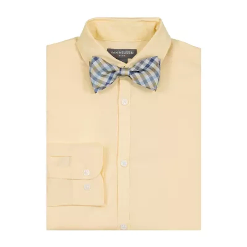 Van Heusen Little & Big Kid Boys Stretch Fabric Long Sleeve Point Collar Shirt + Tie Set