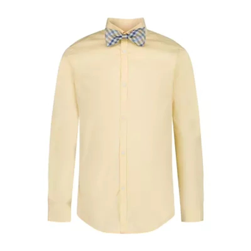 Van Heusen Little & Big Kid Boys Stretch Fabric Long Sleeve Point Collar Shirt + Tie Set