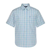 IZOD Big Kid Boys Short Sleeve Regular Fit Button-Down Shirt