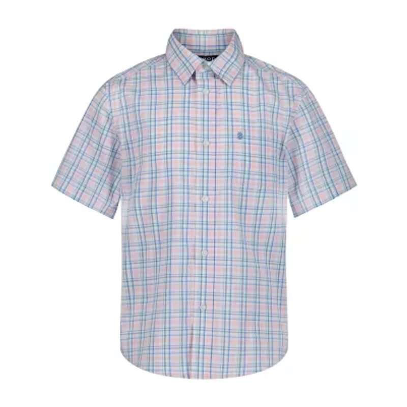 IZOD Big Kid Boys Short Sleeve Regular Fit Button-Down Shirt
