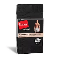 Hanes Originals Ultimate Supersoft Mens 3 Pack Long Leg Boxer Briefs Uo2ll3