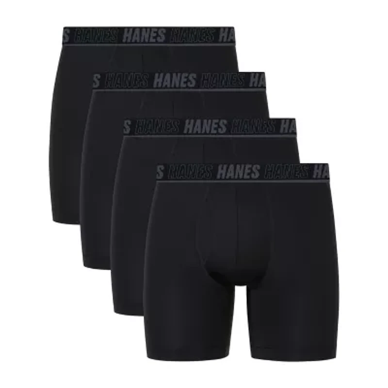 Hanes Moves X-Temp Performance Total Support Pouch Mens 4 Pack Boxer Briefs Umsbe4