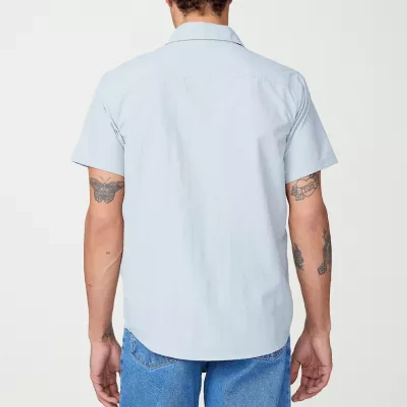 Free Country Mens Short Sleeve Regular Fit Button-Down Shirt