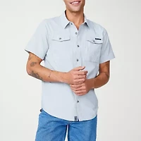 Free Country Mens Short Sleeve Regular Fit Button-Down Shirt