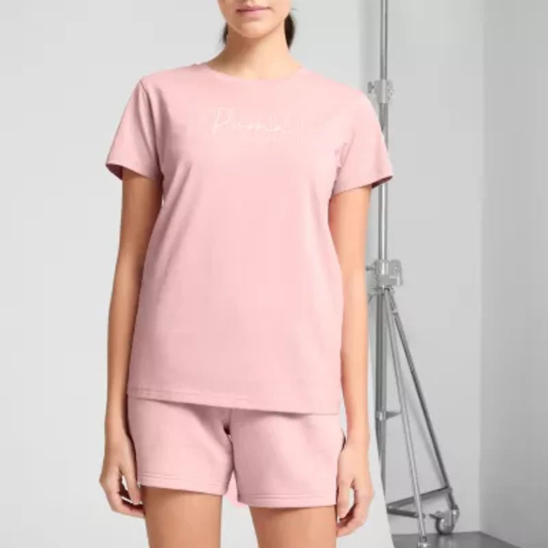 PUMA Womens Crew Neck Short Sleeve Active T-Shirt