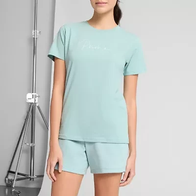 PUMA Womens Crew Neck Short Sleeve Active T-Shirt