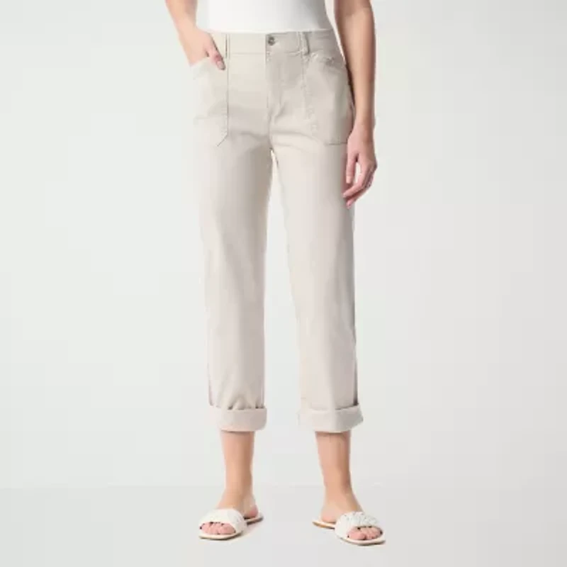 Gloria Vanderbilt Womens Straight High Rise Ankle Pant
