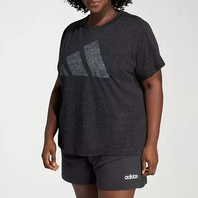 adidas Womens Crew Neck Short Sleeve Active Plus T-Shirt