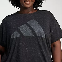 adidas Womens Crew Neck Short Sleeve Active Plus T-Shirt