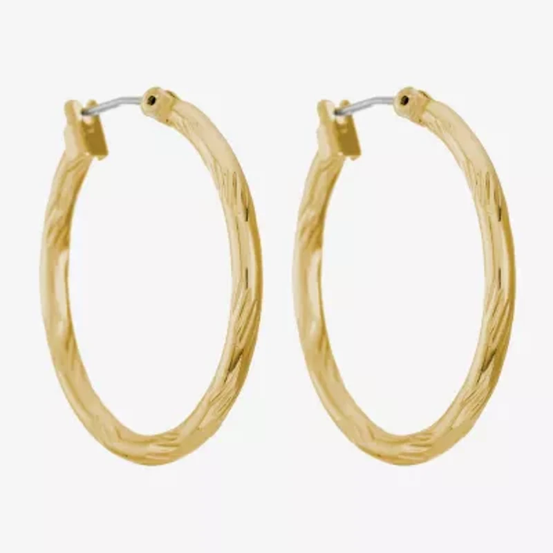 Liz Claiborne® Textured Hoop Earrings