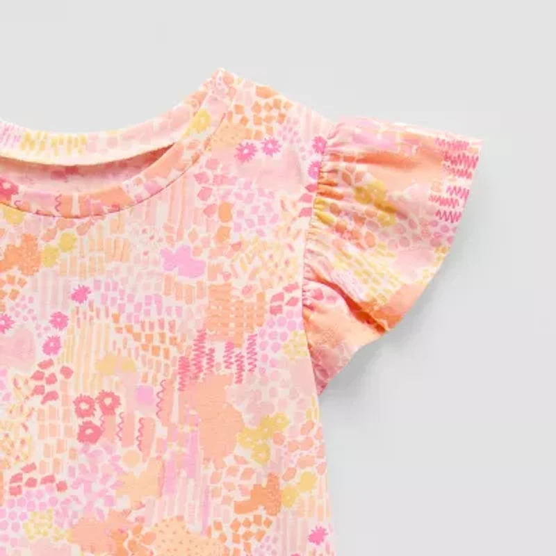 Okie Dokie Toddler & Little Girls Round Neck Short Sleeve Graphic T-Shirt