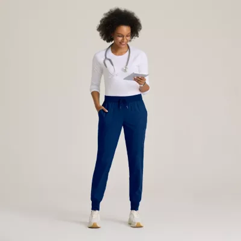 Grey's Anatomy™ by Barco Classic Grp689 Finley 6-Pocket Mid-Rise Jogger Womens Petite Moisture Wicking Scrub Pant