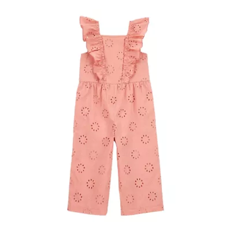 Carter's Toddler Girls Square Neck Sleeveless Jumpsuit