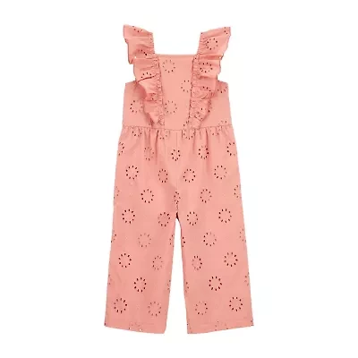 Carter's Toddler Girls Square Neck Sleeveless Jumpsuit