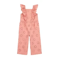 Carter's Toddler Girls Square Neck Sleeveless Jumpsuit