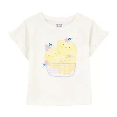 Carter's Toddler Girls Round Neck Short Sleeve Regular Fit Graphic T-Shirt