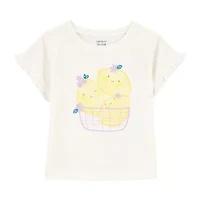 Carter's Toddler Girls Round Neck Short Sleeve Regular Fit Graphic T-Shirt