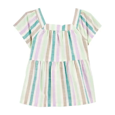 Carter's Toddler Girls Square Neck Short Sleeve Peplum Top