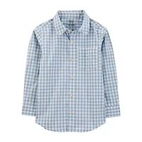 Carter's Little & Big Kid Boys Long Sleeve Fitted Sleeve Regular Fit Button-Down Shirt