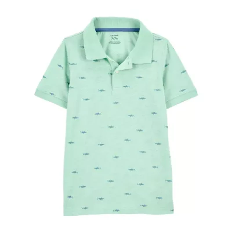 Carter's Little & Big Kid Boys Short Sleeve Regular Fit Polo Shirt