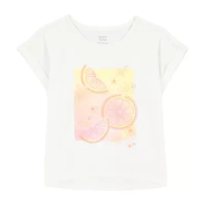 Carter's Little & Big Kid Girls Scoop Neck Short Sleeve Regular Fit Graphic T-Shirt