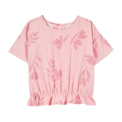 Carter's Little & Big Kid Girls Scoop Neck Short Sleeve Peasant Top