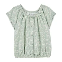Carter's Little & Big Kid Girls Scoop Neck Short Sleeve Peasant Top