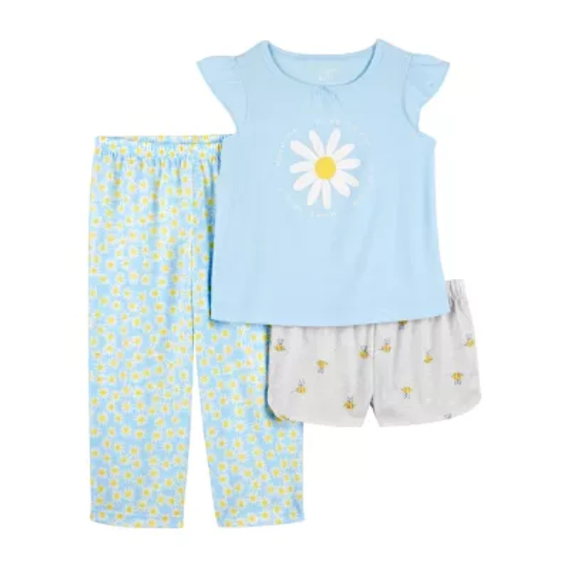 Carter's Toddler Girls Round Neck Sleeveless 3-pc. Pajama Sets