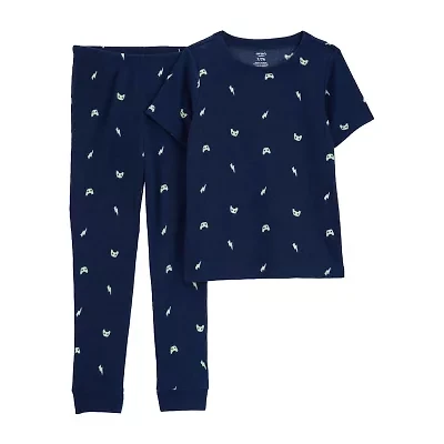 Carter's Little & Big Kid Boys Round Neck Short Sleeve 2-pc. Pajama Sets