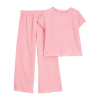 Carter's Little & Big Kid Girls Round Neck Short Sleeve 2-pc. Pajama Sets
