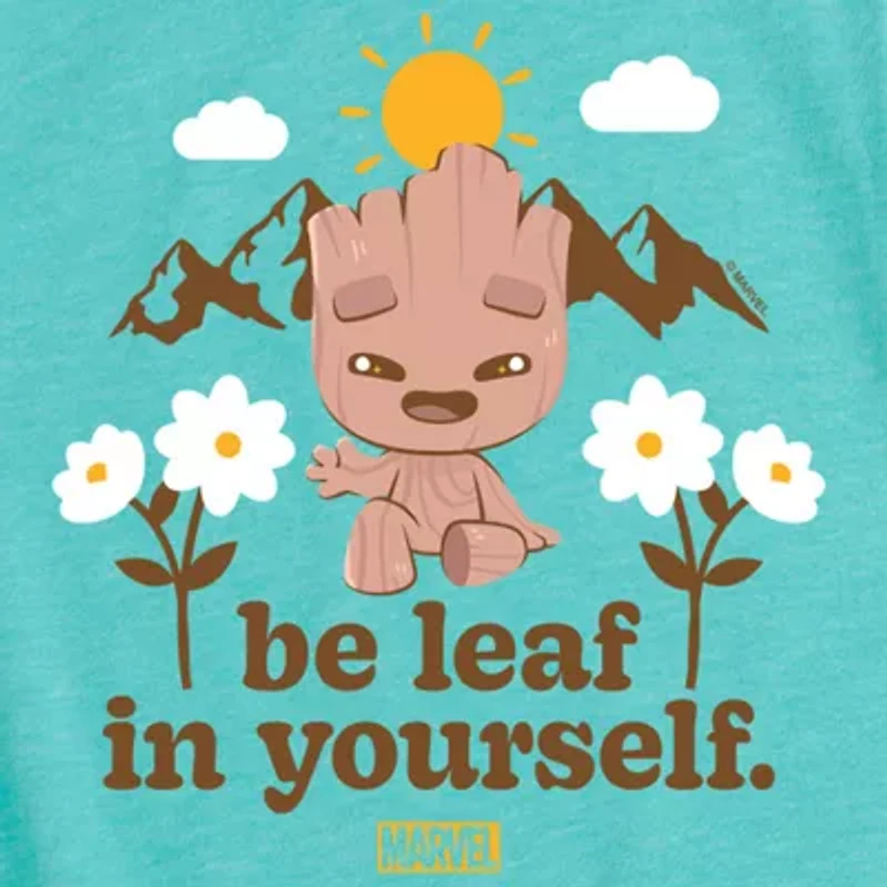 Disney Collection Groot Little & Big Kid Girls Crew Neck Short Sleeve Guardians of the Galaxy Graphic T-Shirt