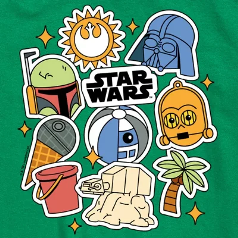 Disney Collection Little & Big Kid Boys Crew Neck Short Sleeve Star Wars Graphic T-Shirt