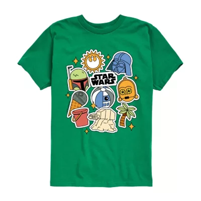 Disney Collection Little & Big Kid Boys Crew Neck Short Sleeve Star Wars Graphic T-Shirt